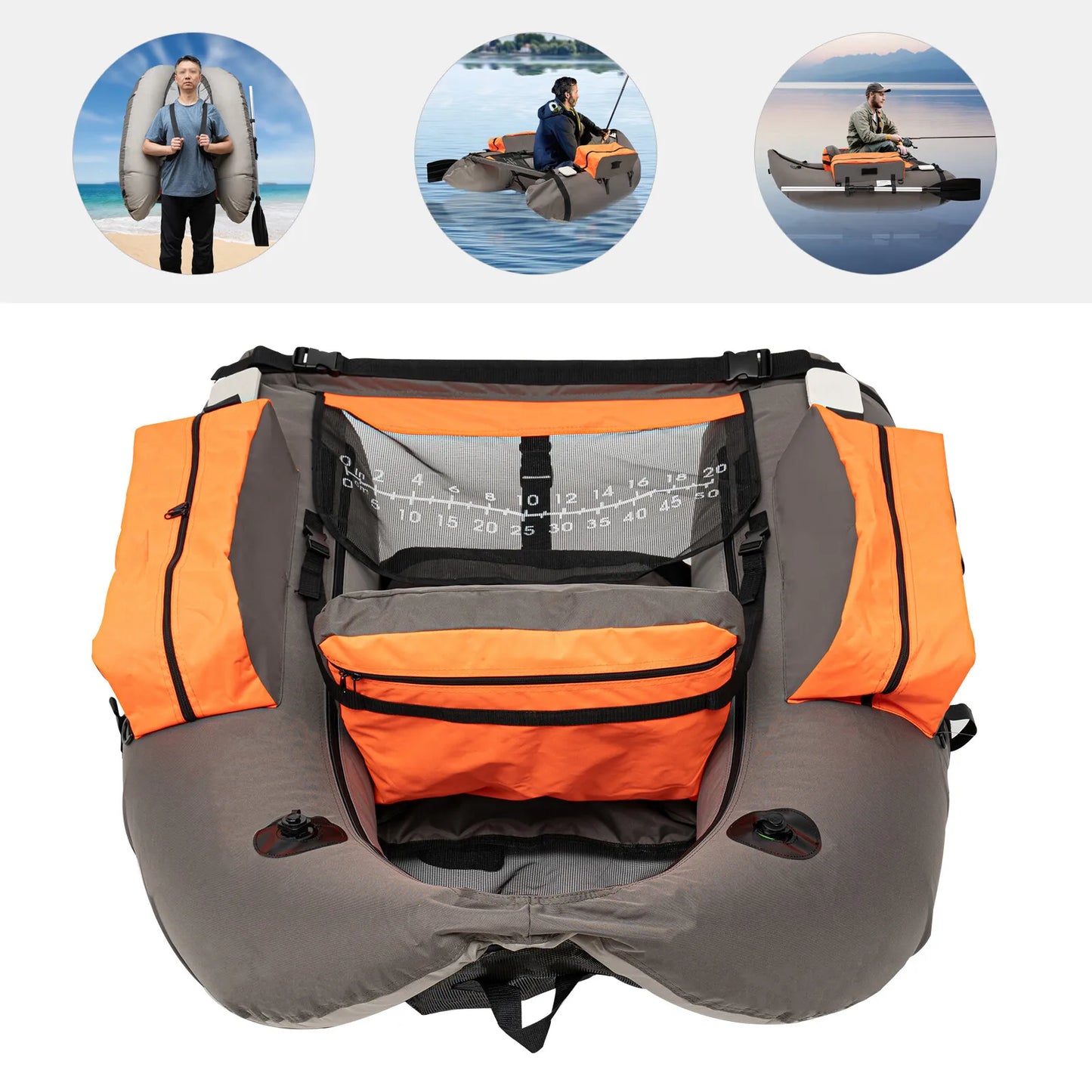 Portable Inflatable Fishing Boat With Adjustable Backrest