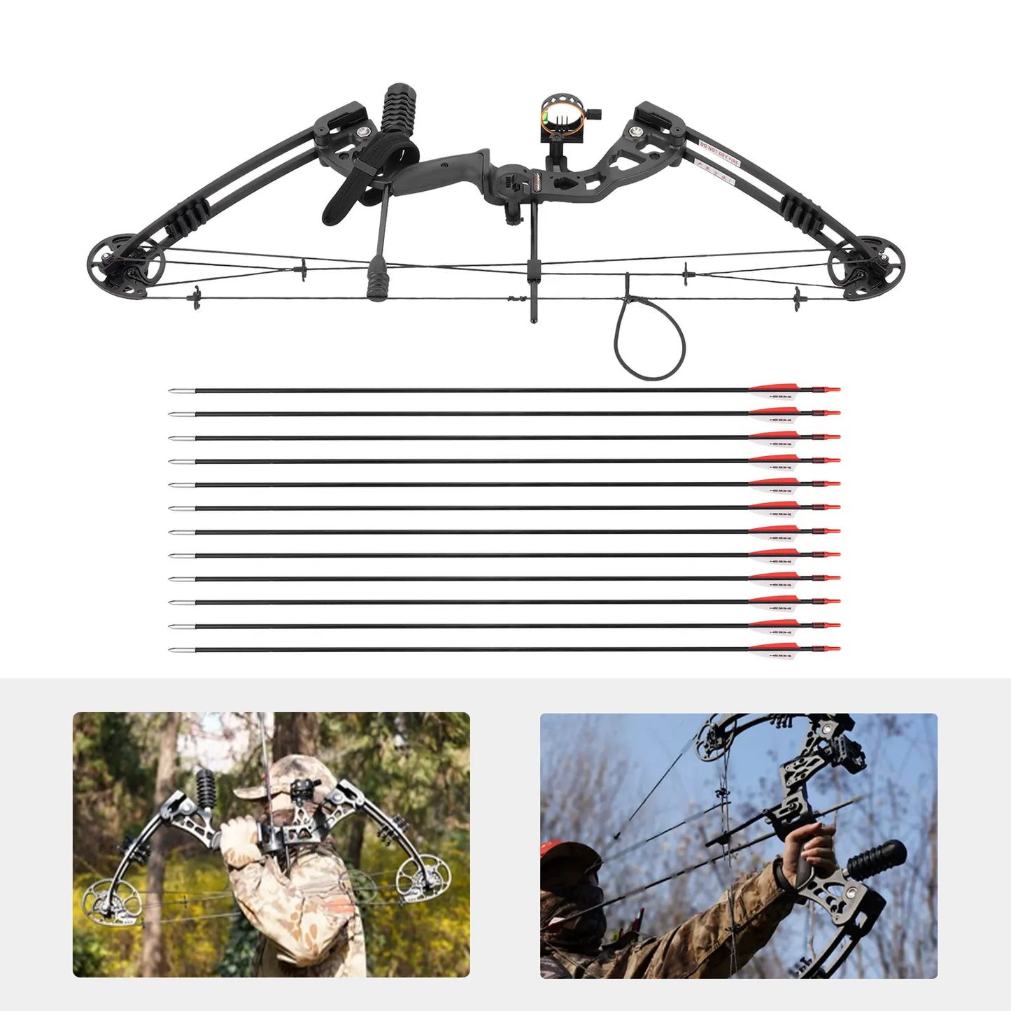 Hign-concerned Alloy-Frame Compound Bow For Adults Right-Hand Hunting Kit SightLine