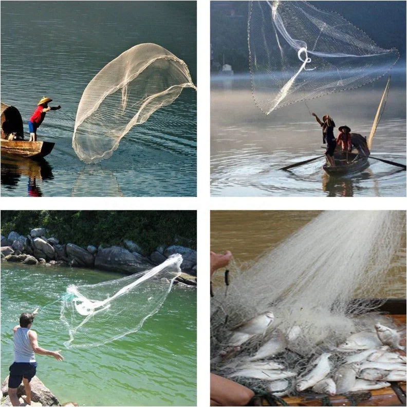Hign-concerned Nylon Hand Cast Net Ring Free Traditional Fishing Net