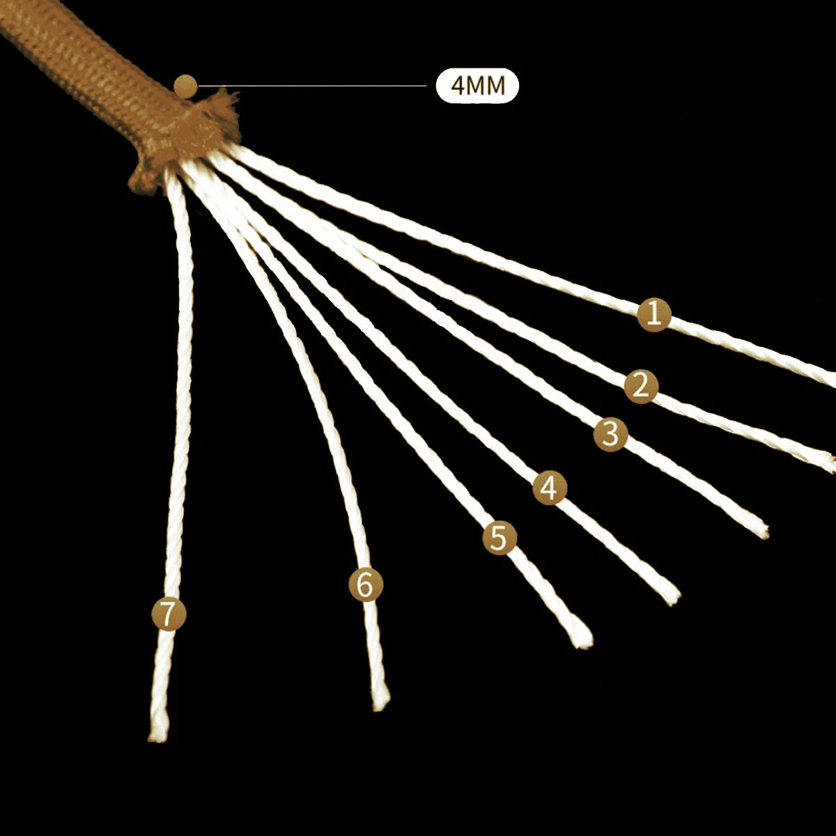 High Concerned Chemical Paracord 7 Core Survival Rope For Camping