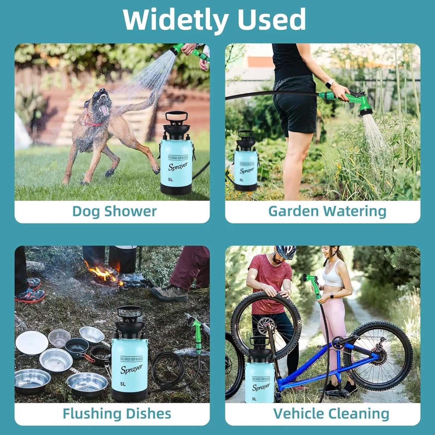 YTYIN Portable Camping Shower With Hand Pressure And Detachable Hose