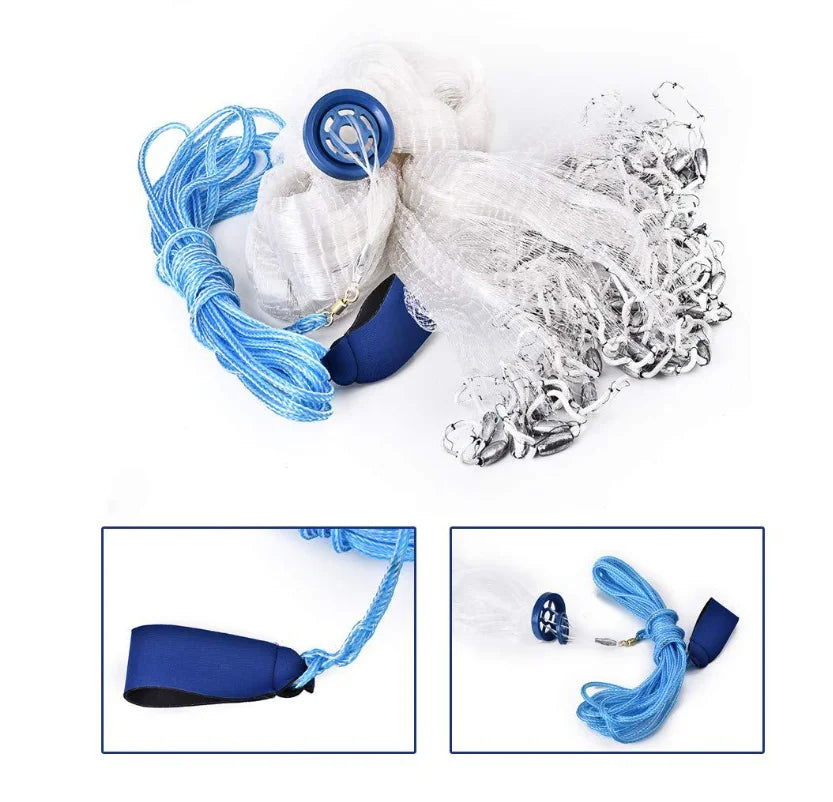 Hign-concerned Nylon Hand Cast Net Ring Free Traditional Fishing Net