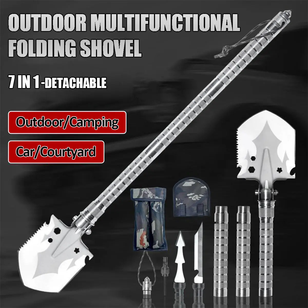 Skywolfeye Multi Tool Folding Military Shovel For Outdoor Survival