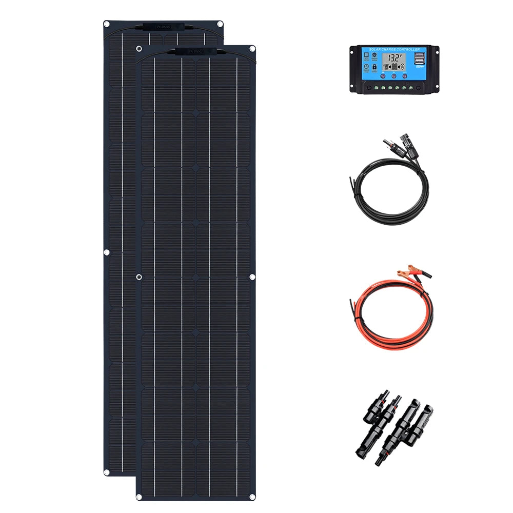 Wuzeck 50W Flexible Solar Panel Kit 12V 24V 2 Modules