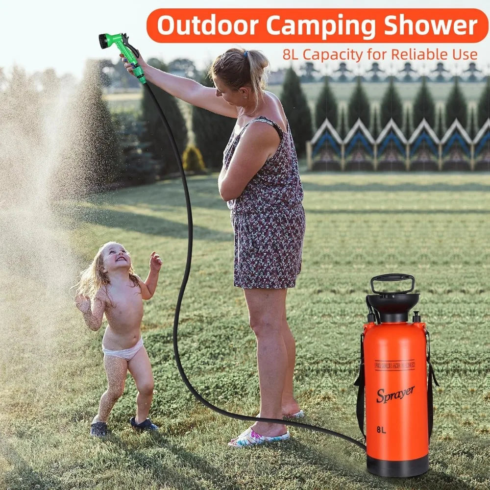 YTYIN Portable Camping Shower With Hand Pressure And Detachable Hose