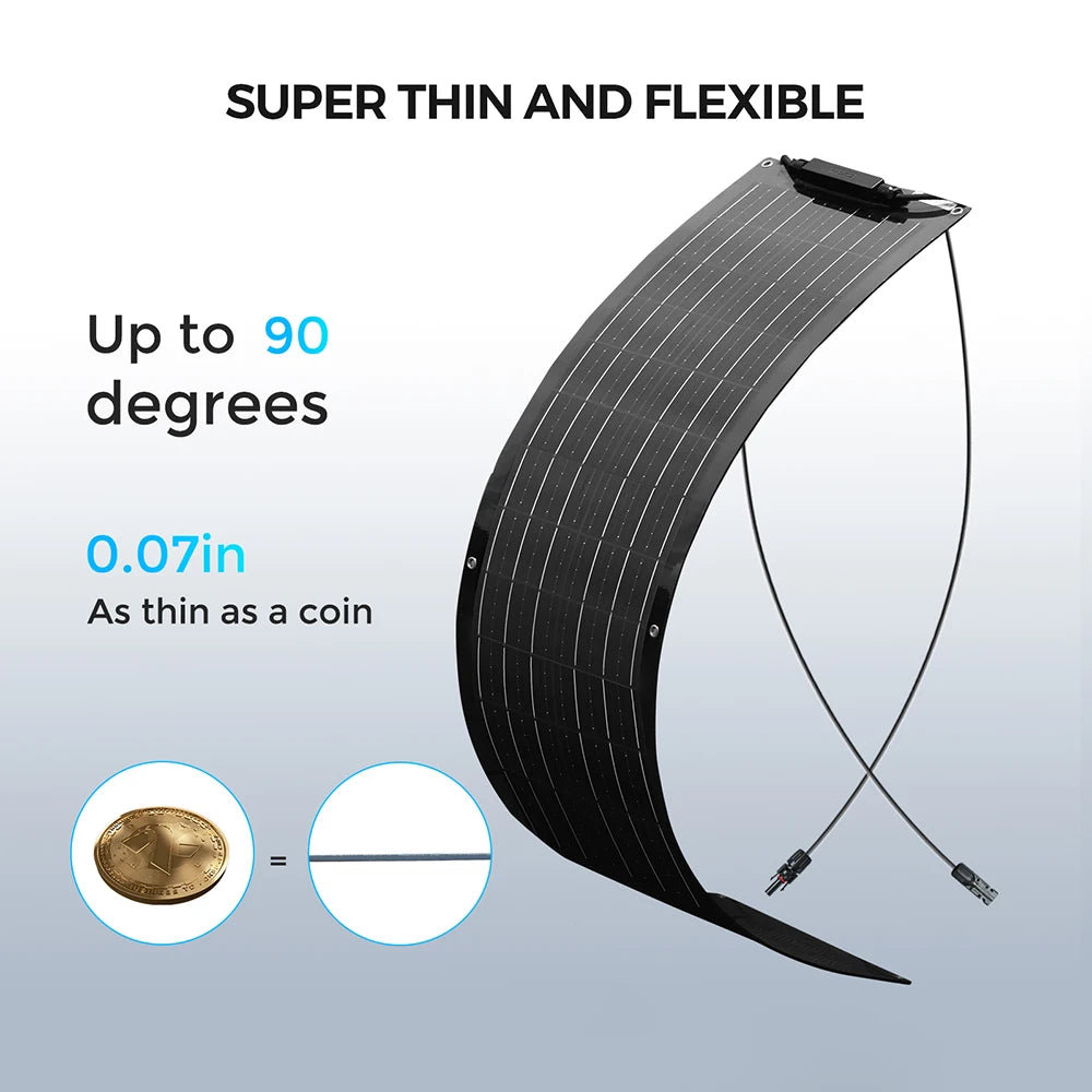 Wuzeck 50W Flexible Solar Panel Kit 12V 24V 2 Modules