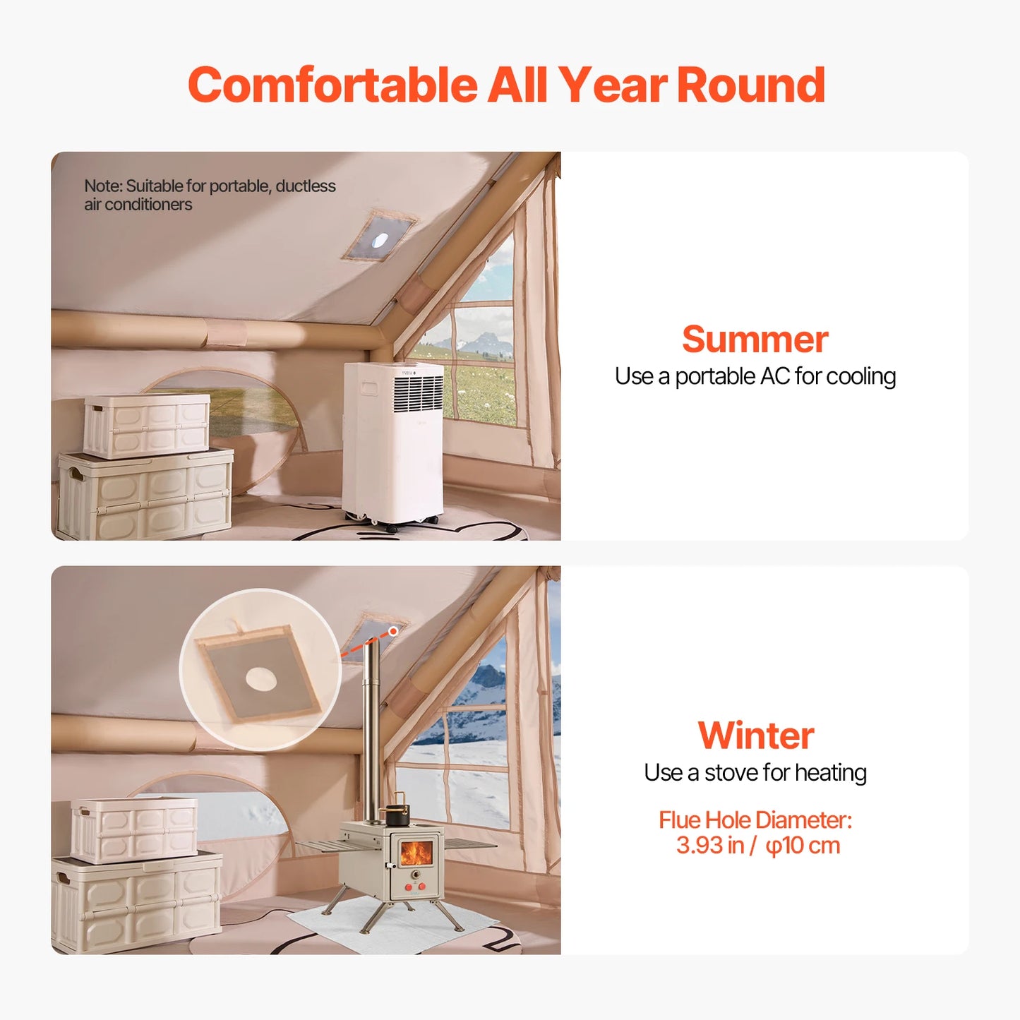 SucceBuy Inflatable Camping Tent With Hand Pump And Bag