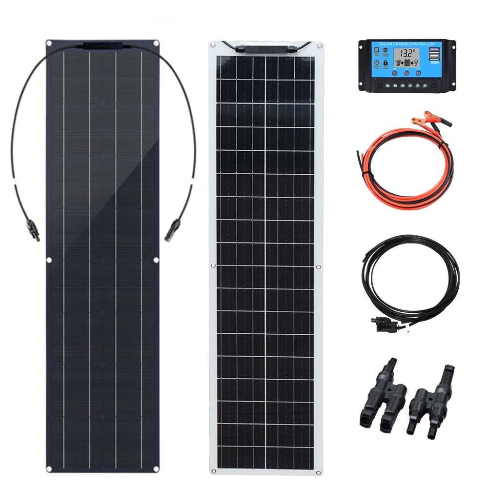 WUZECK Flexible Solar Panel Kit 50W 12V 24V For Outdoor