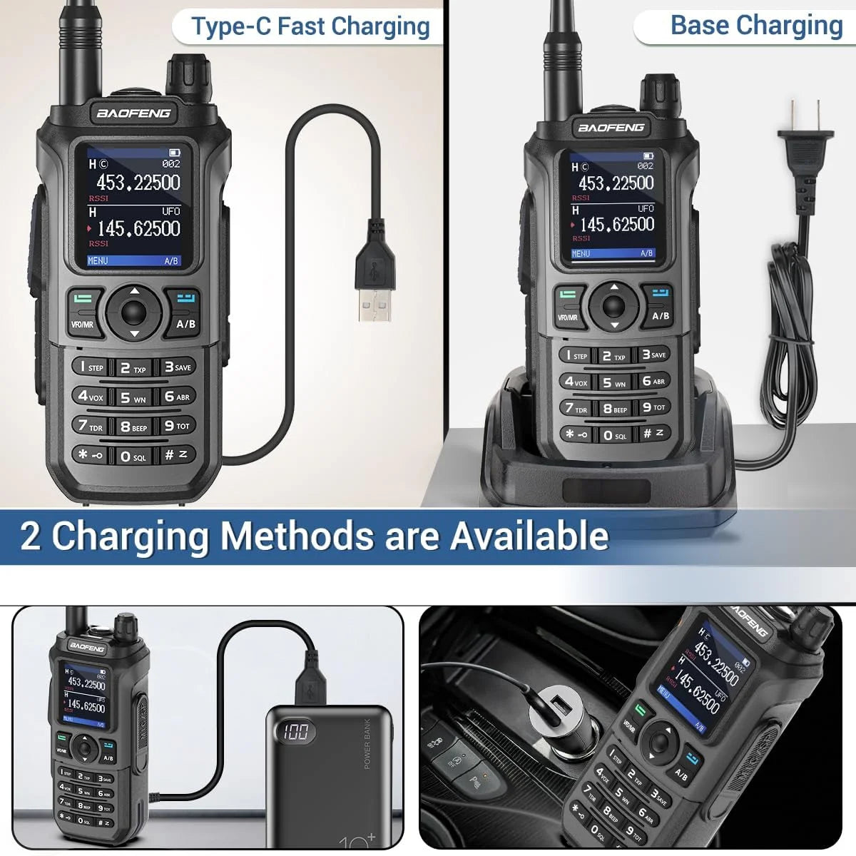 BAOFENG UV21R Air Band Walkie Talkie 999 Channels NOAA
