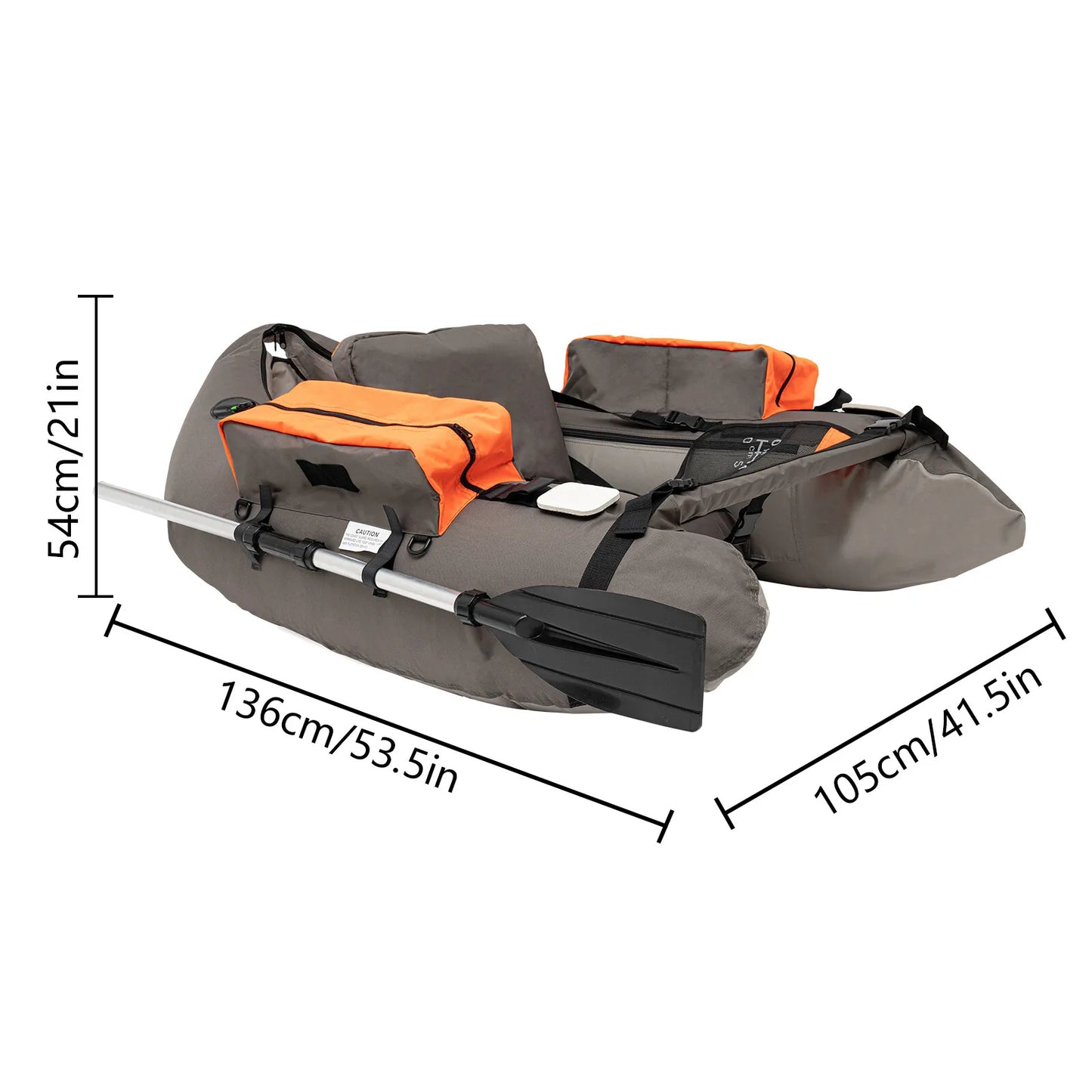 Portable Inflatable Fishing Boat With Adjustable Backrest