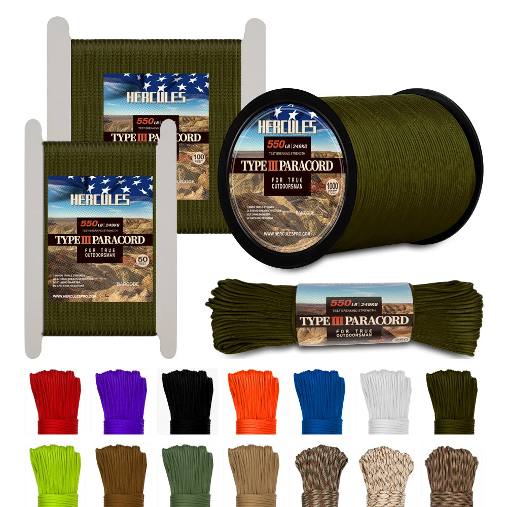 High Concerned Chemical Paracord 7 Core Survival Rope For Camping