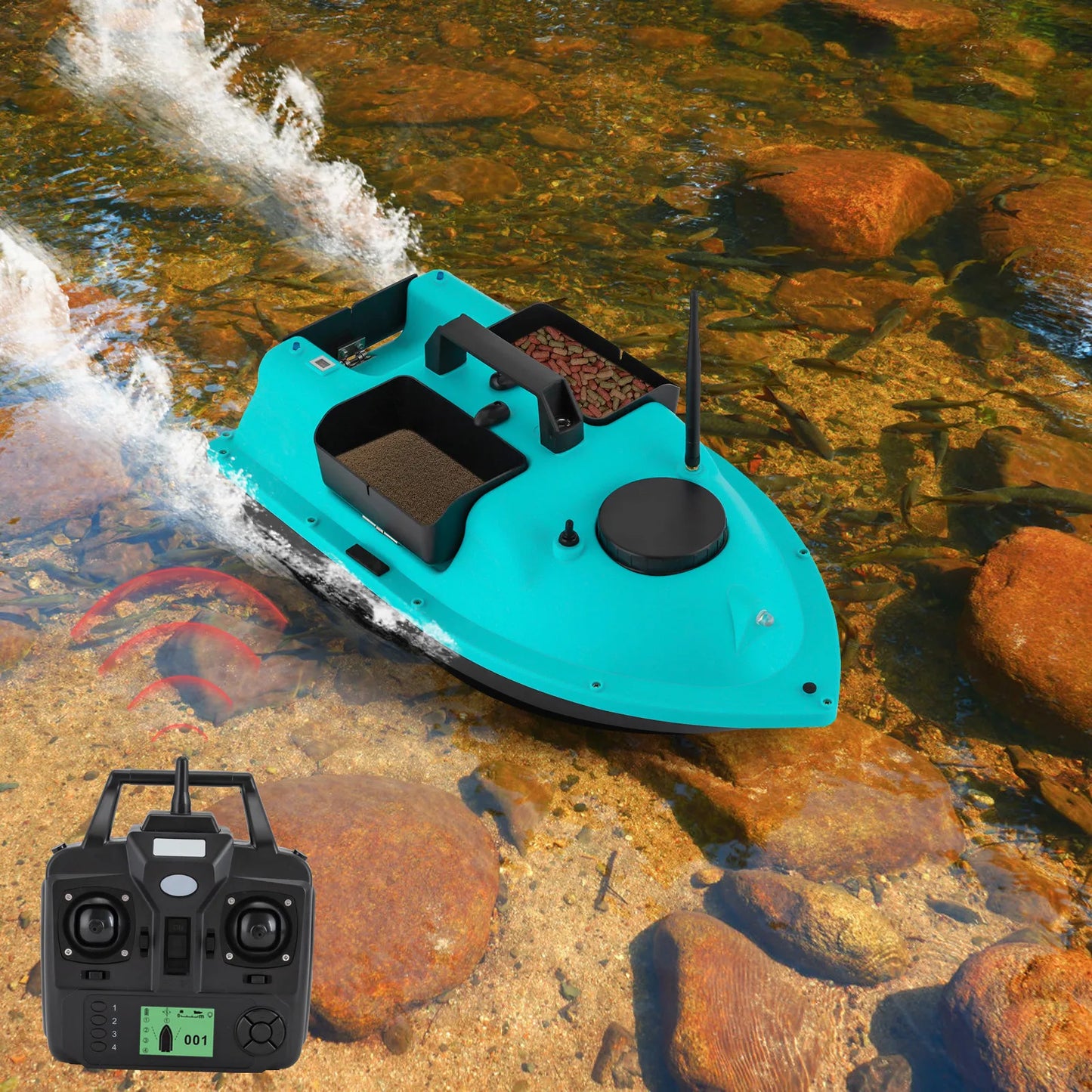 High-concerned GPS Fishing Bait Boat With 2 Batteries 16 Points