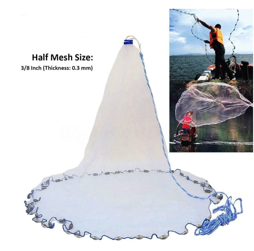 Hign-concerned Nylon Hand Cast Net Ring Free Traditional Fishing Net
