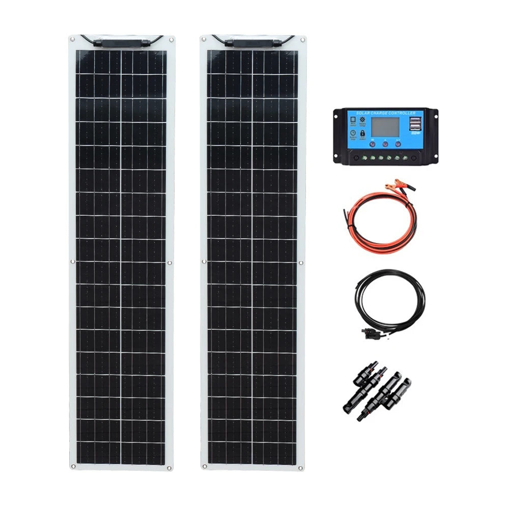 Wuzeck 50W Flexible Solar Panel Kit 12V 24V 2 Modules