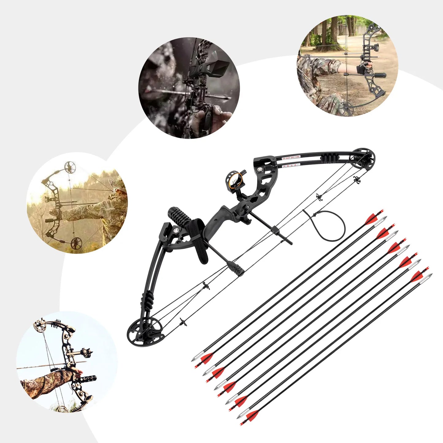 Hign-concerned Alloy-Frame Compound Bow For Adults Right-Hand Hunting Kit SightLine