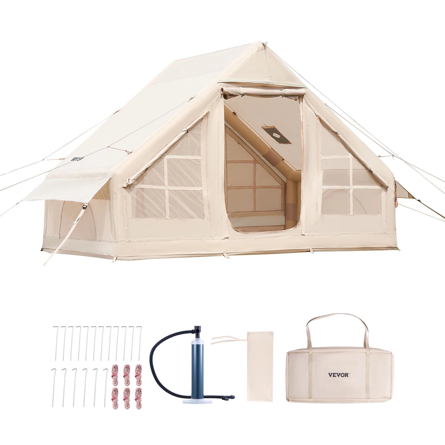 SucceBuy Inflatable Camping Tent With Hand Pump And Bag