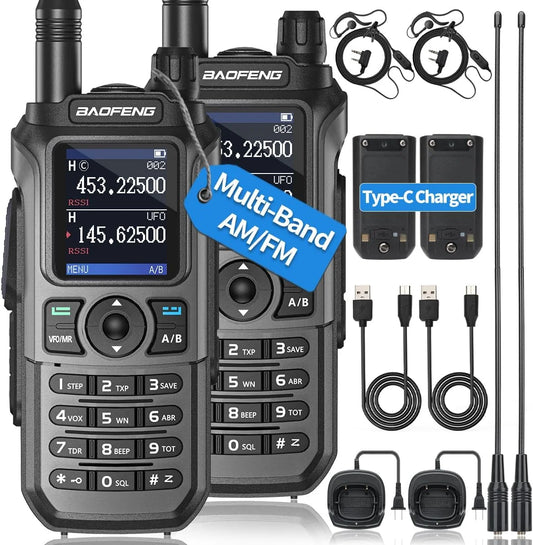 BAOFENG UV21R Air Band Walkie Talkie 999 Channels NOAA