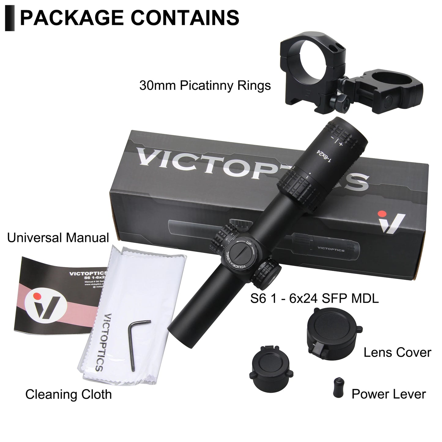 Vector Optics S6 1-6x24 SFP Riflescope With Red Green Illumination