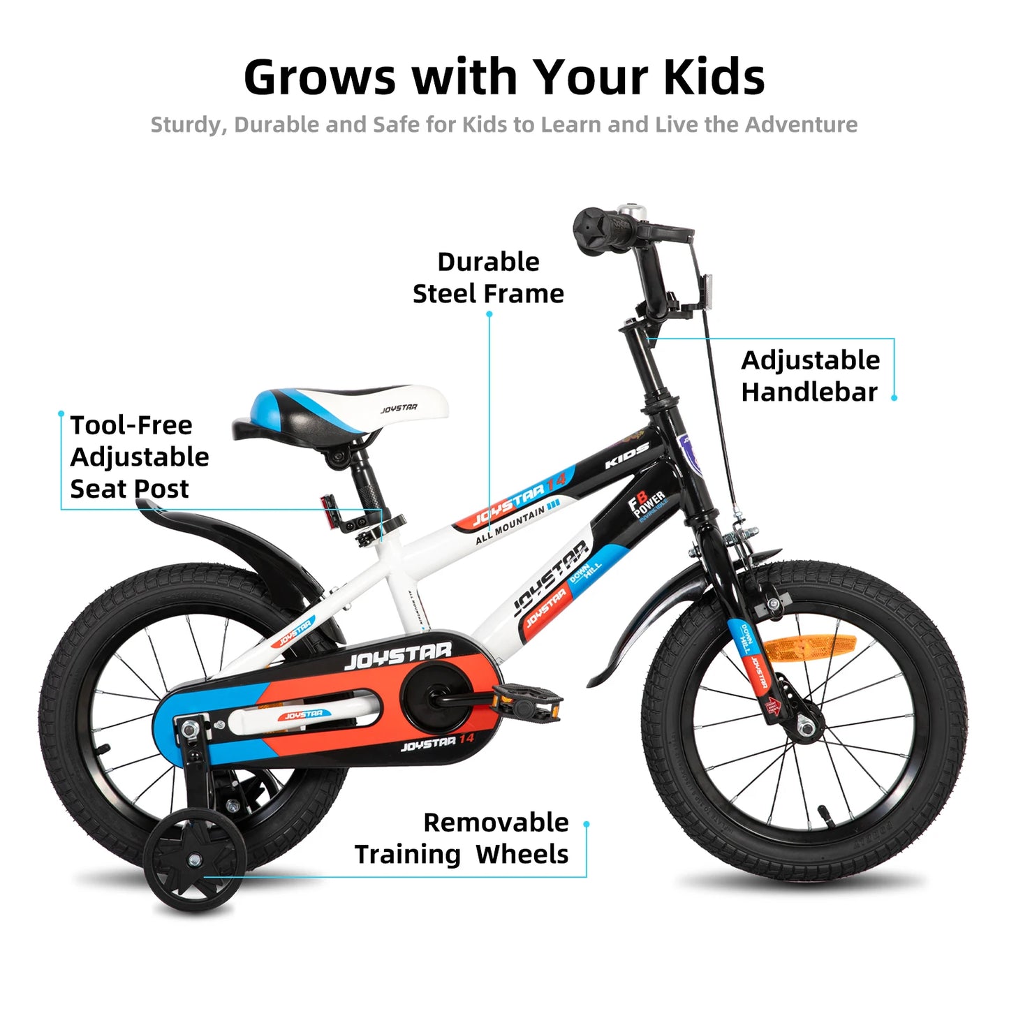 JOYSTAR Kids Bike With Training Wheels For Ages 3 To 10