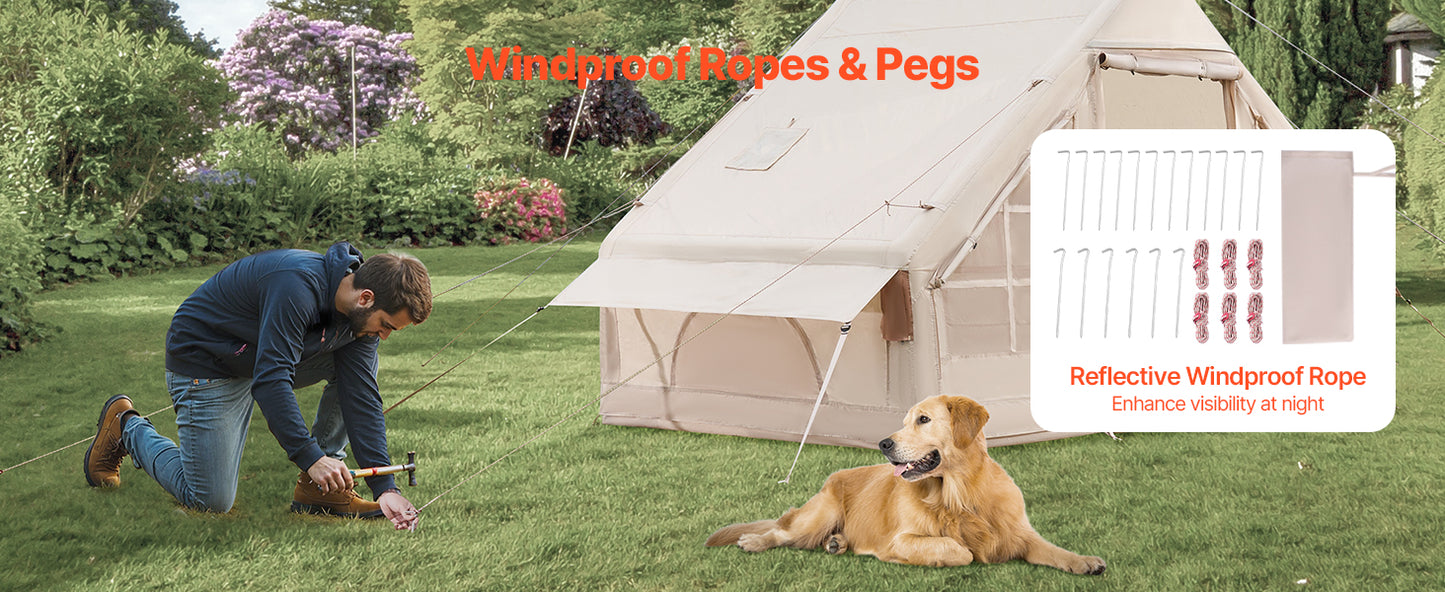 SucceBuy Inflatable Camping Tent With Hand Pump And Bag