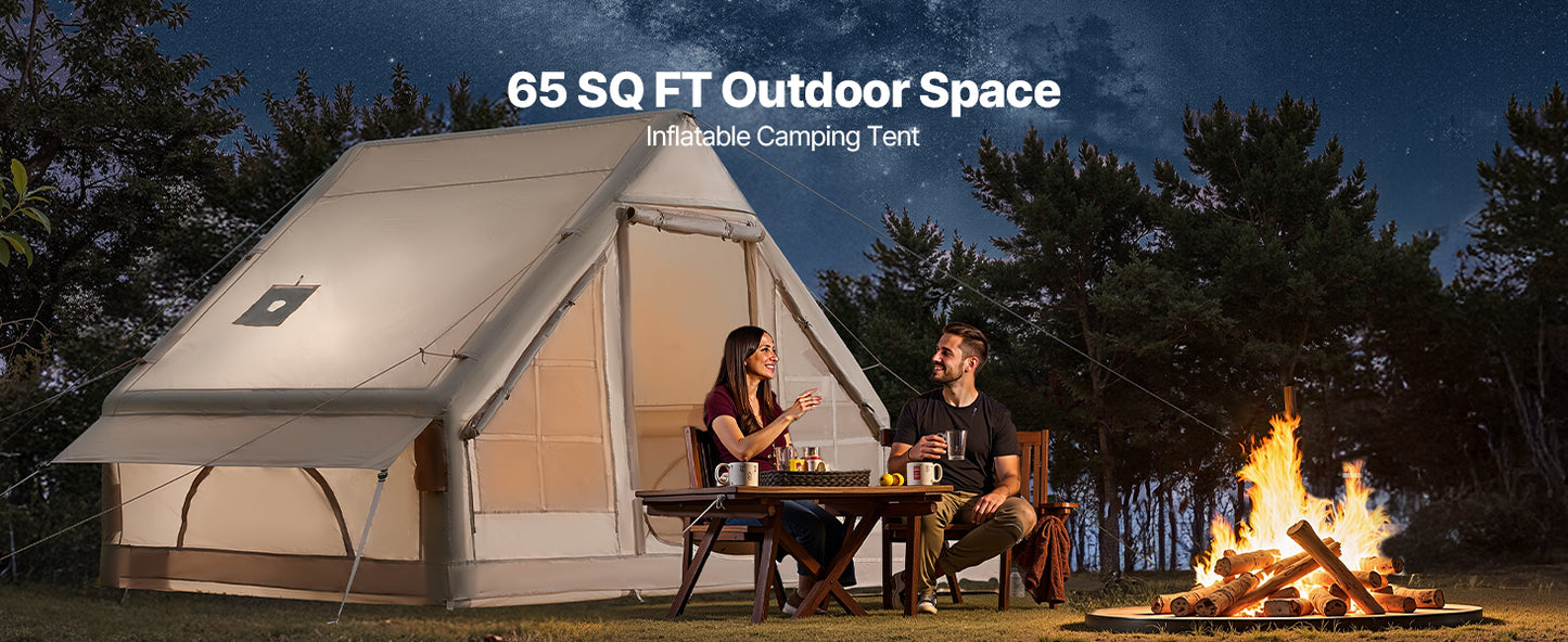 SucceBuy Inflatable Camping Tent With Hand Pump And Bag